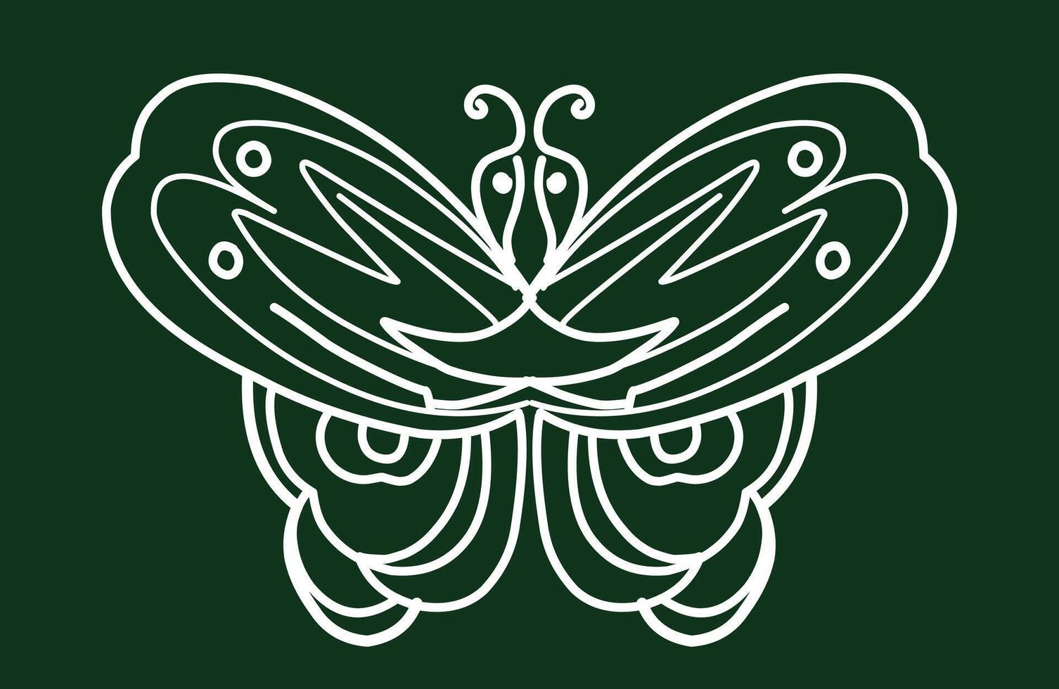 A butterfly with a white outline on a green background vector