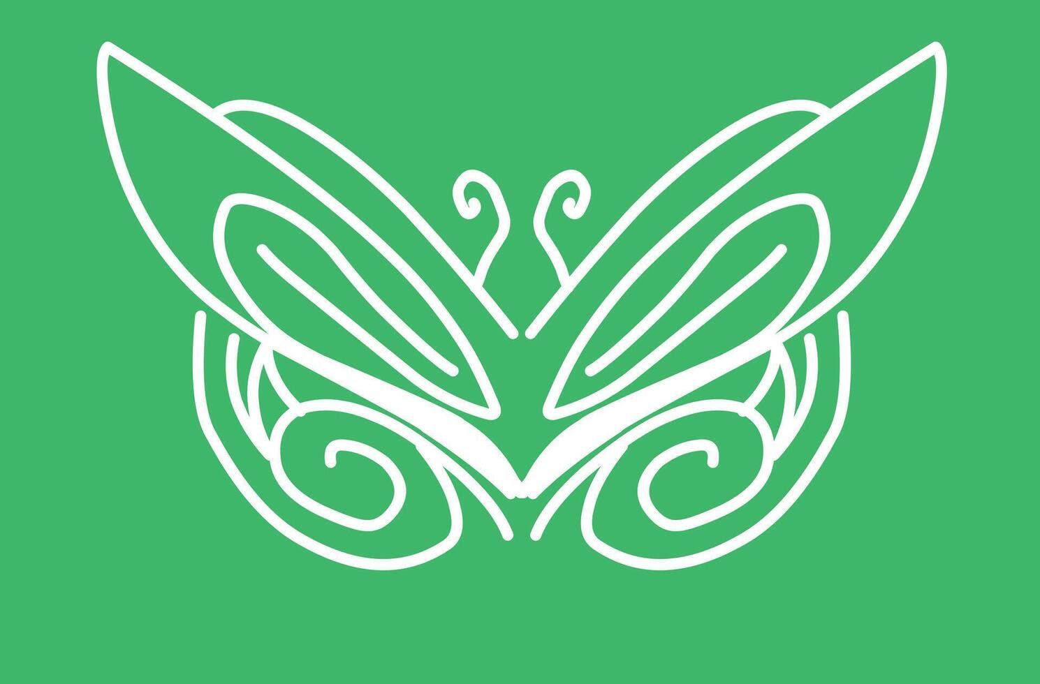 A butterfly logo with a green background vector