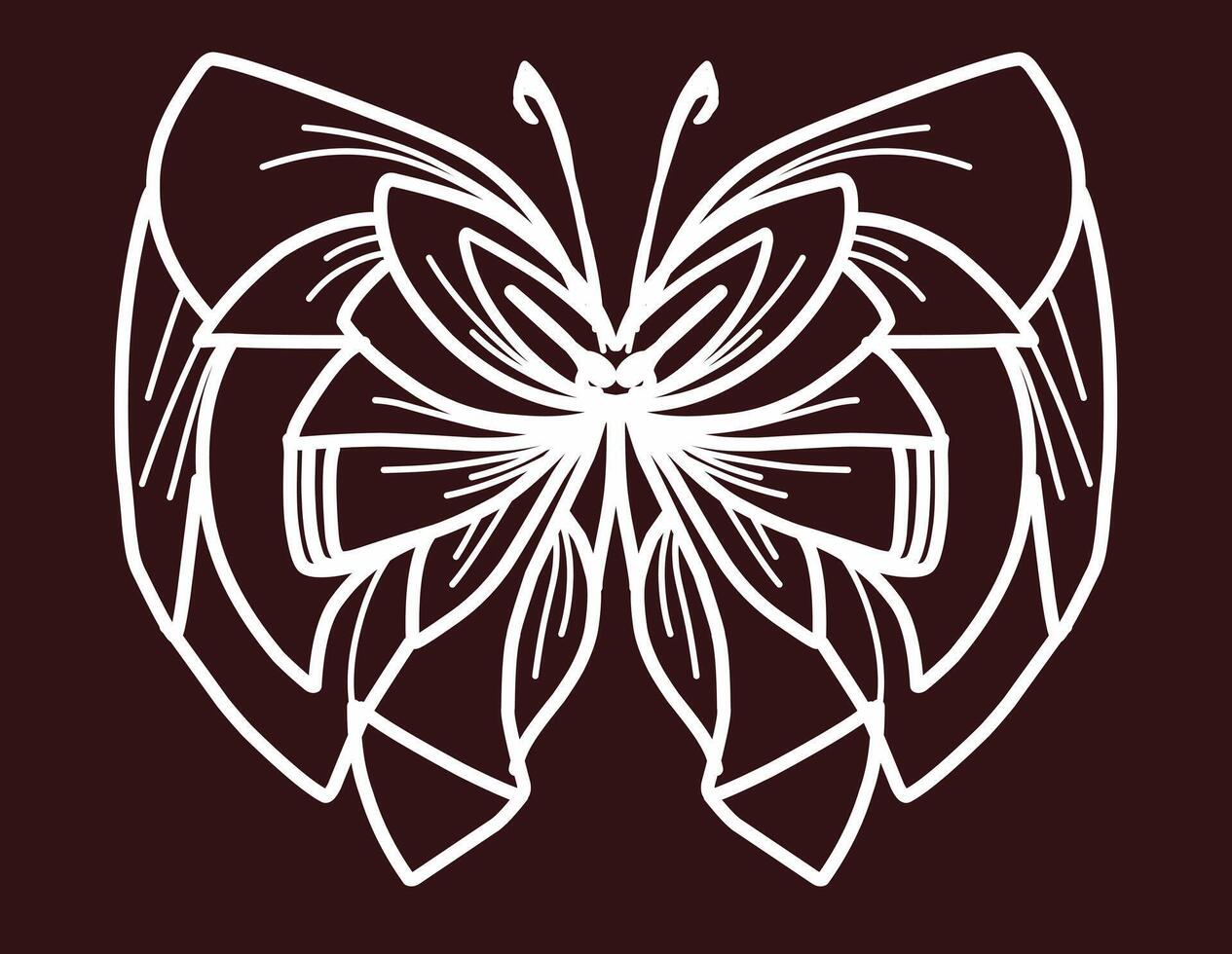 Butterfly wing ornament outline vector