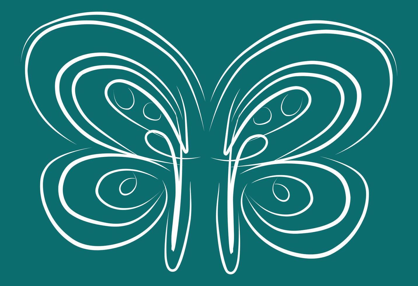 A butterfly with a white outline on a blue background vector