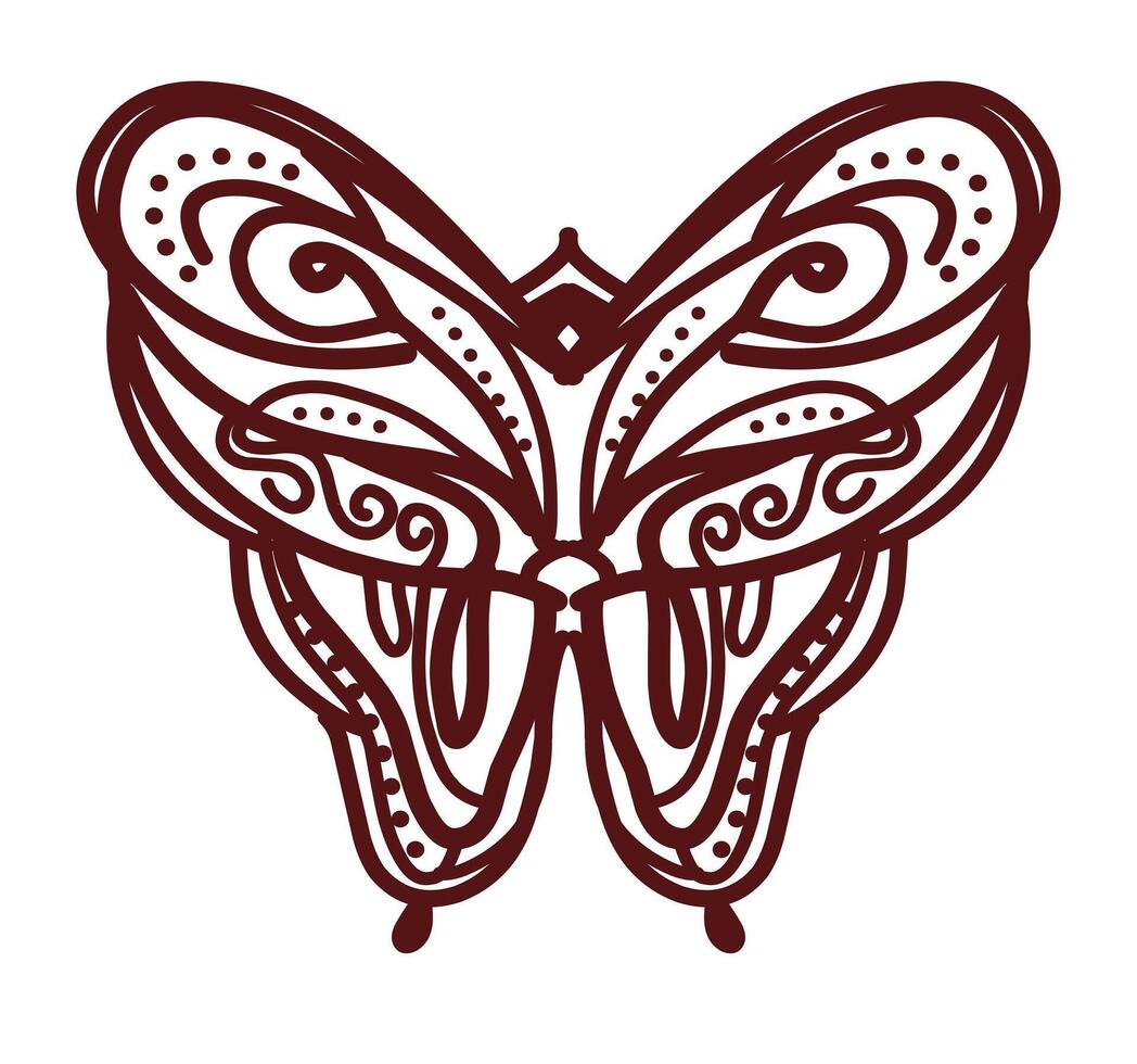 Butterfly tattoo design illustration vector