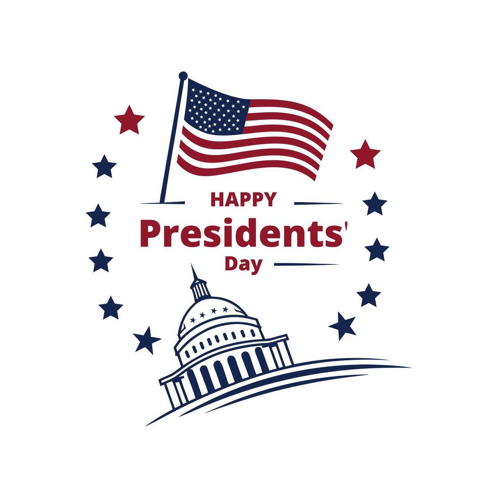 Happy Presidents Day Patriotic and Festive Celebration Design vector