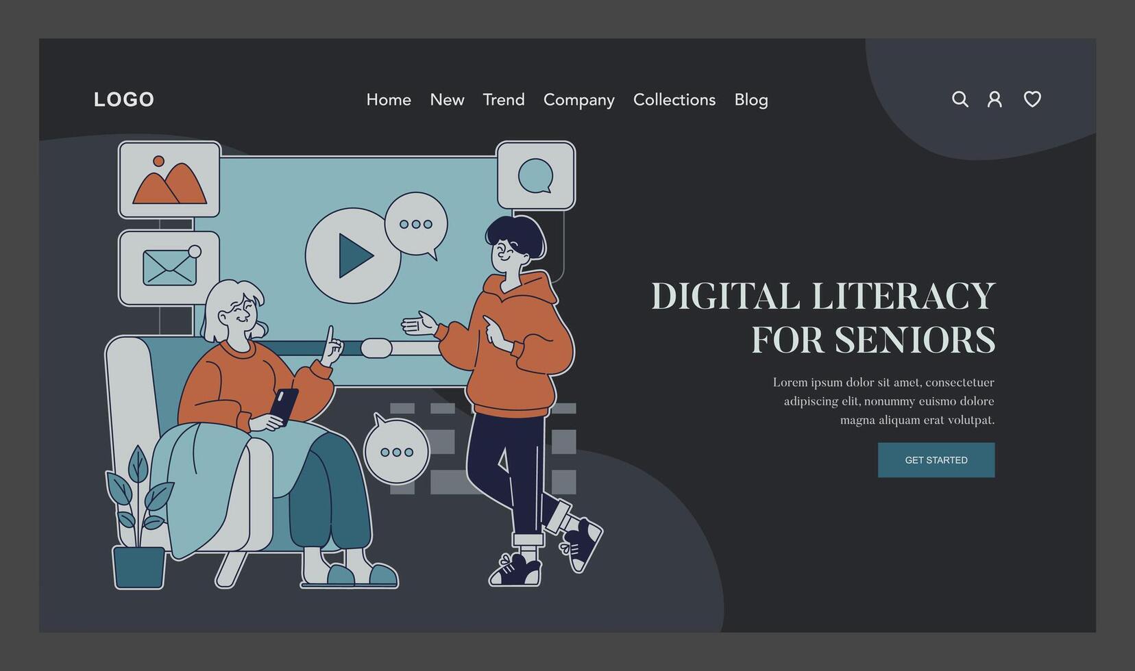 Happy Retirement Life. Flat Illustration vector