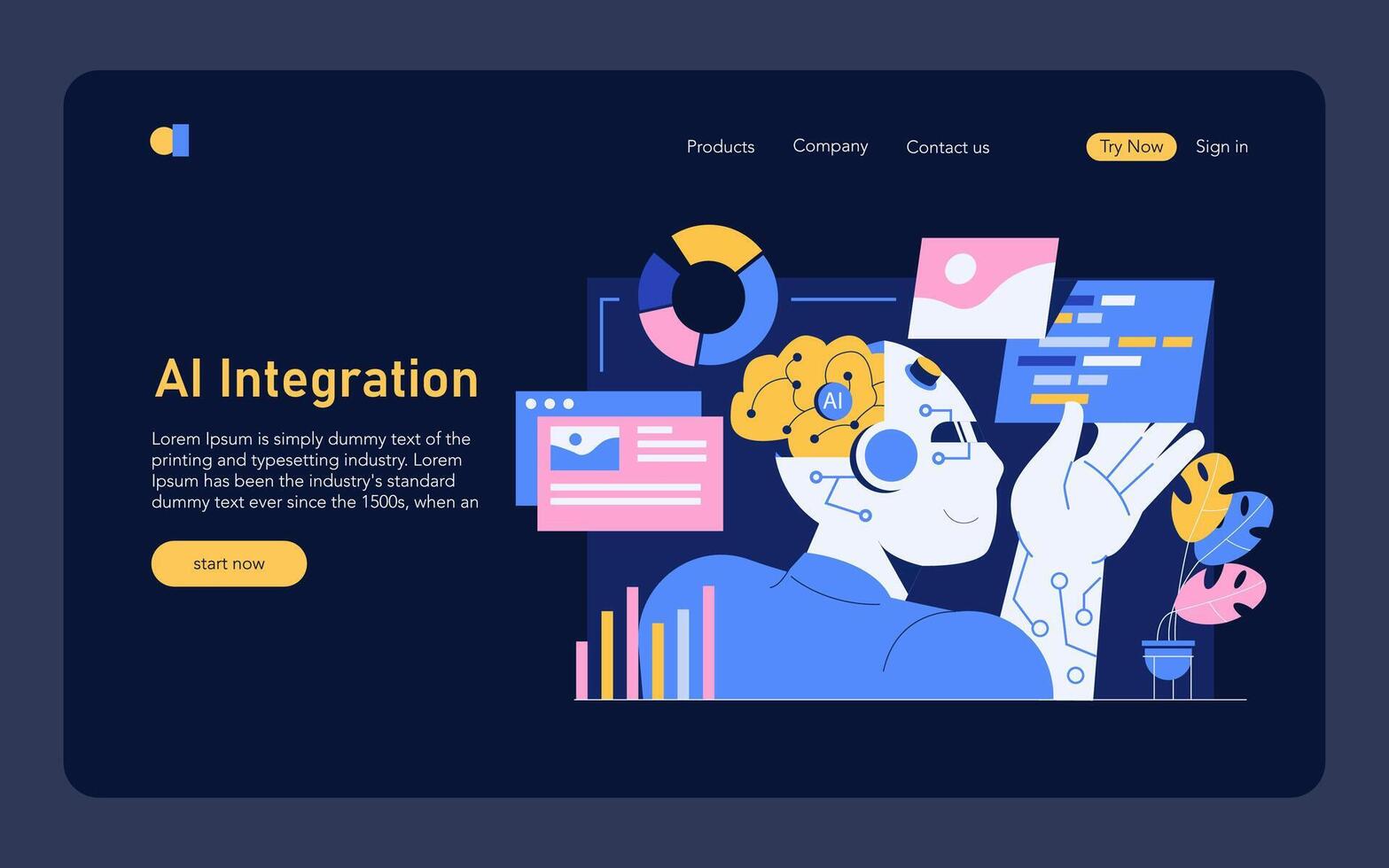 Development Process Automation. Flat Illustration vector