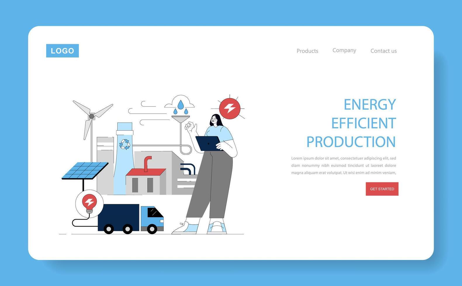 Production Automation. Flat Illustration vector