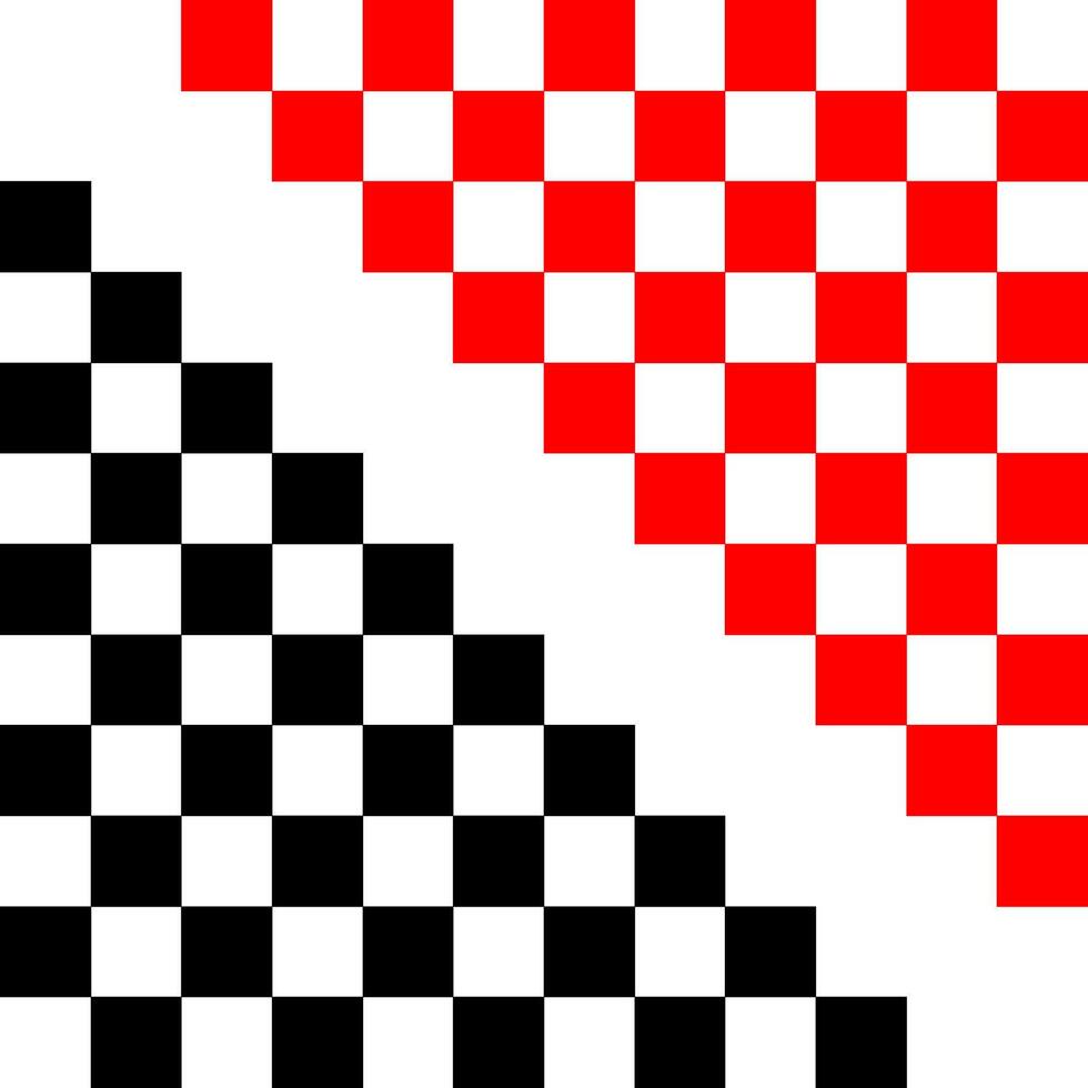 Abstract Checkered Pattern Red Black White Geometric Design vector