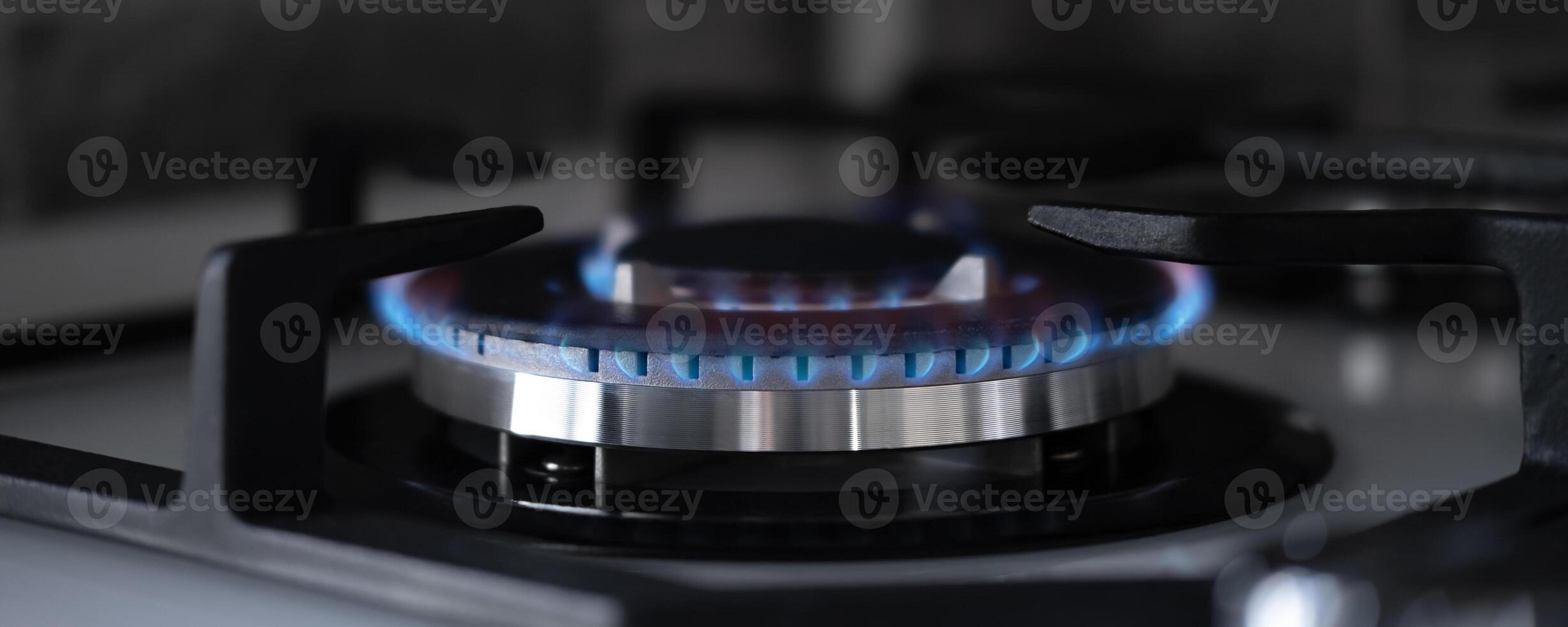 Gas burner close up, banner photo