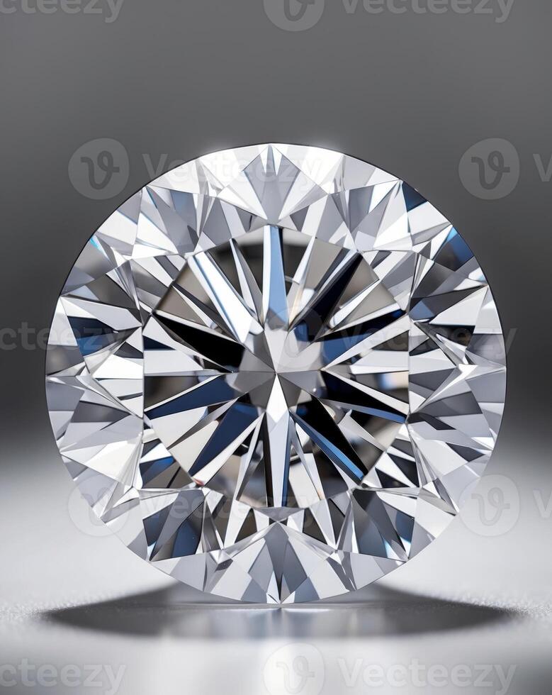close up of a luxurious large diamond under a microscope photo