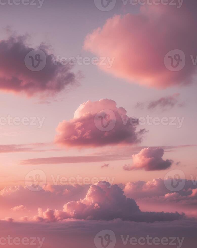Vibrant Colorful Clouds at Sunset with Soft Hues and Dreamy Atmosphere Capturing the Beauty of Nature's Palette in a Fantasy Landscape photo
