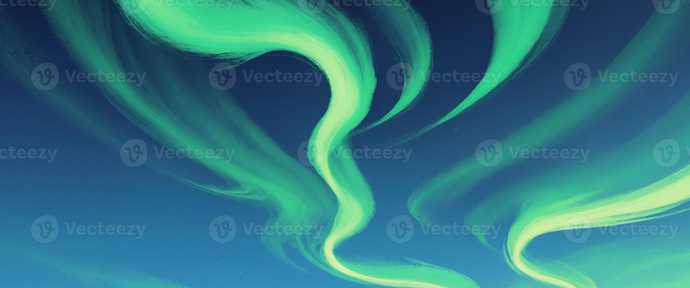 A beautiful blue sky with a green aurora photo