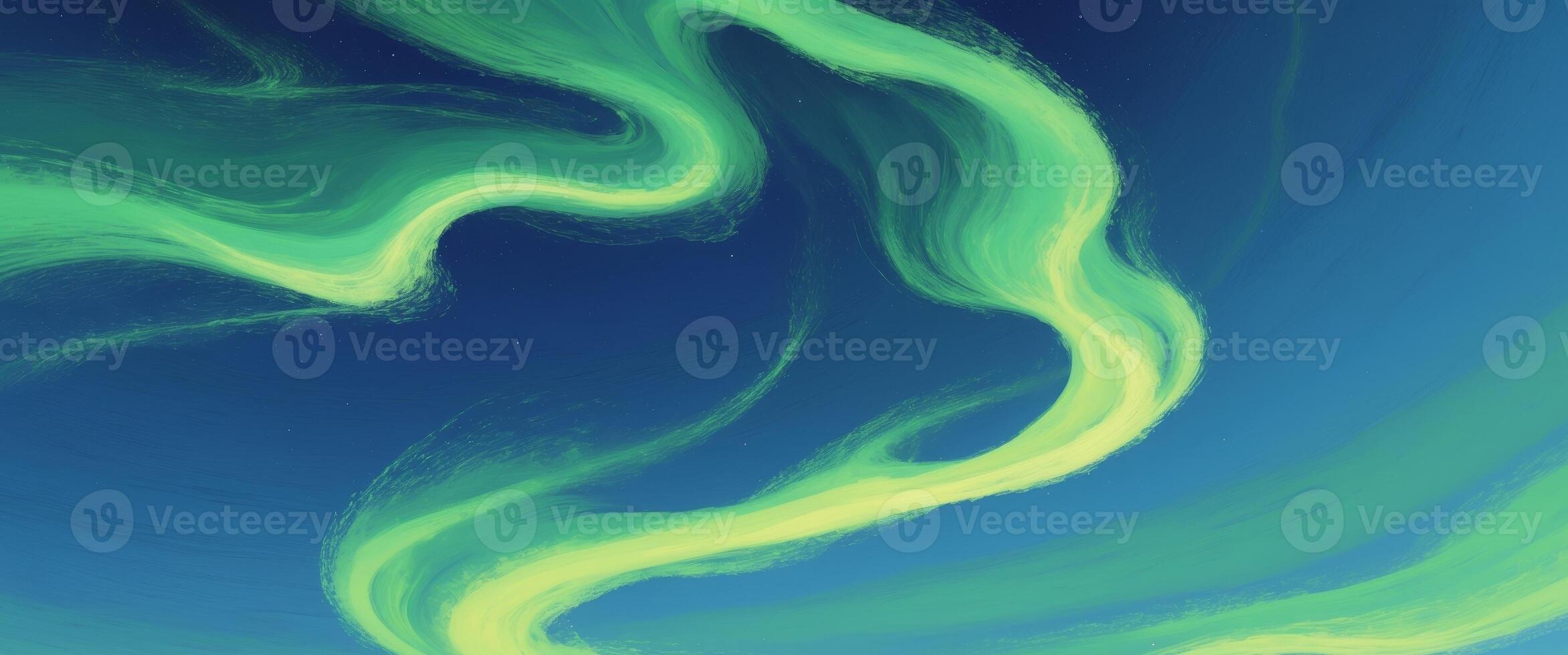 A beautiful blue sky with a green aurora photo