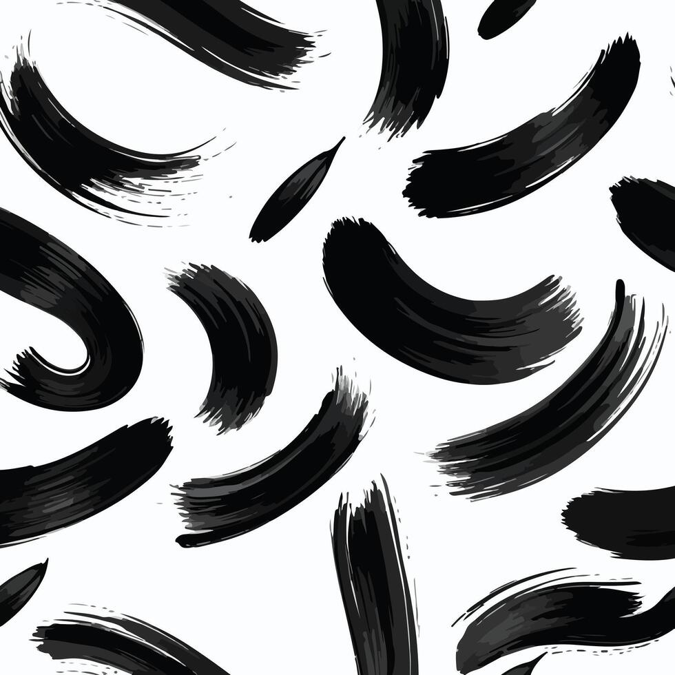 Brushstroke Black and White Illustration on White Background vector