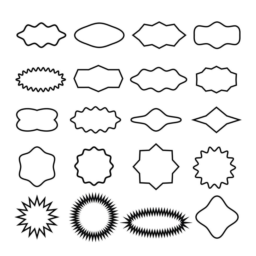 Collection of Unique Shapes, This collection is unique and eye-catching shapes for logos, icons, badges, and decorative elements. vector