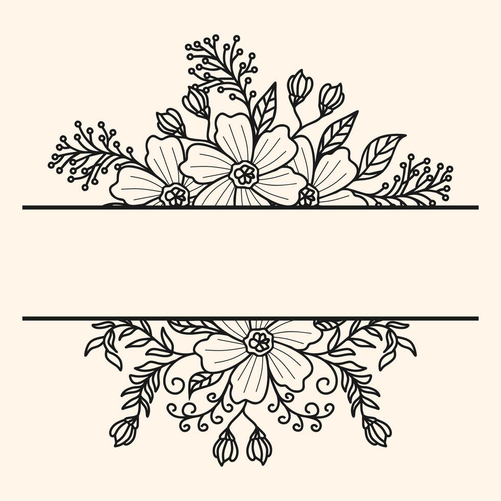 Floral border logo. Combining floral elements and borders to create a beautiful invitation. vector