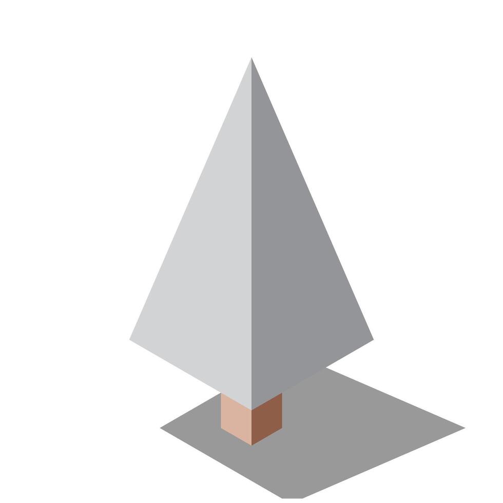 Isometric winter tree. Tree isometric elements. Isometric tree element for landscape design. Park element vector