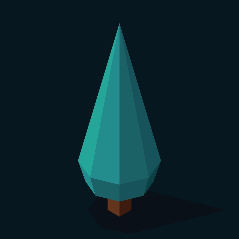 Isometric tree at night. Tree isometric elements. Isometric tree element for landscape design. Park element vector