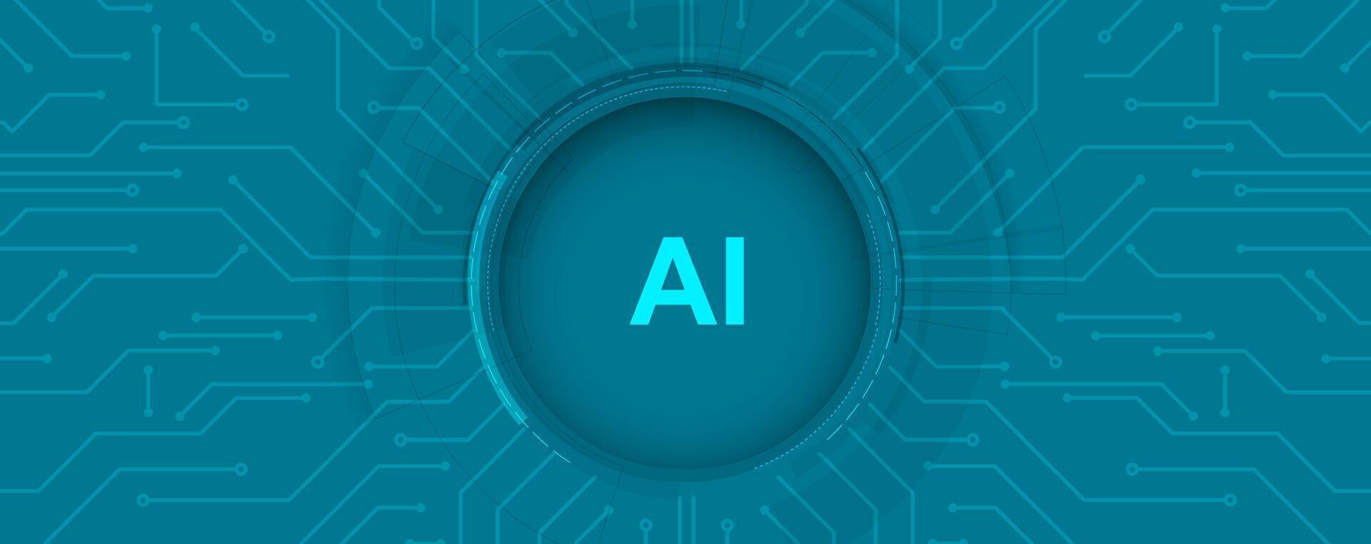 ai in the background of a circuit board vector
