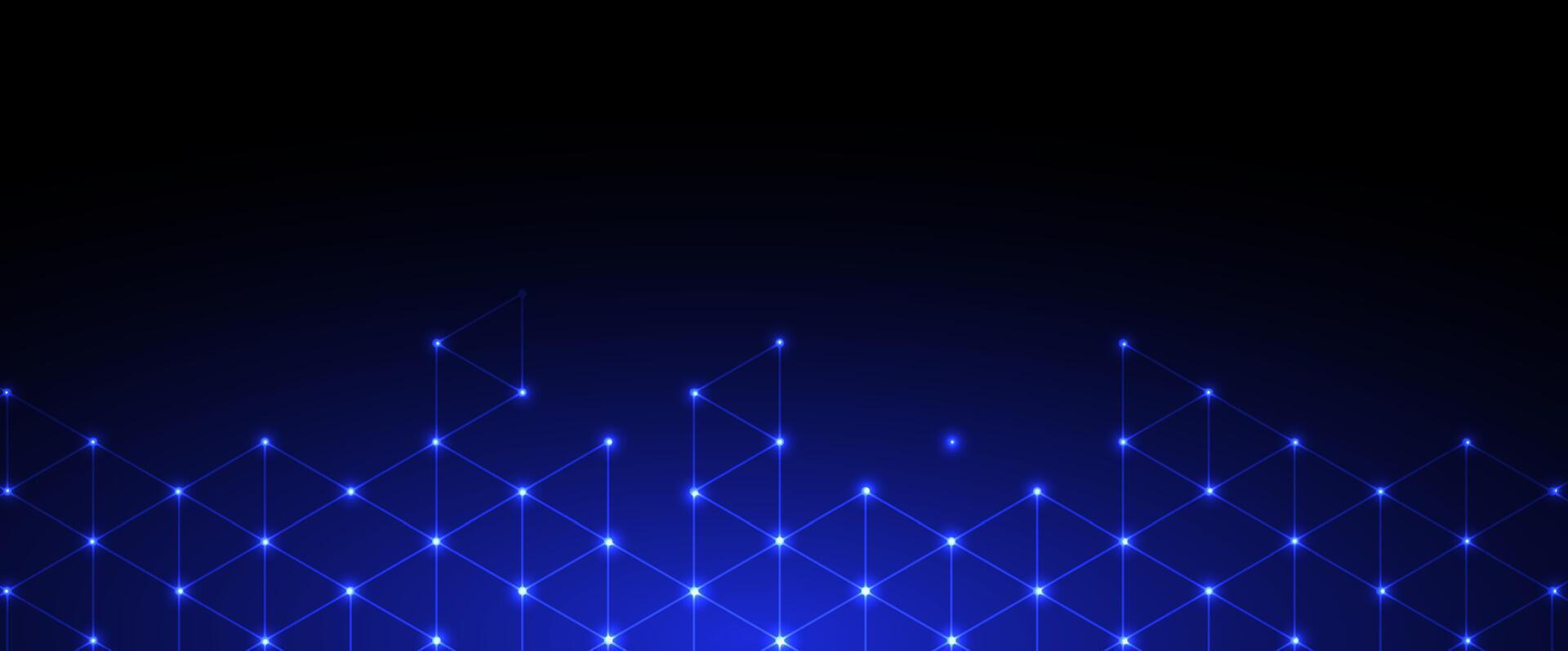 Abstract blue background with lines and dots vector