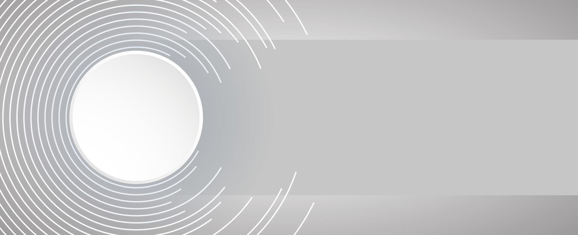 A white circle with a hole in it on a gray background vector