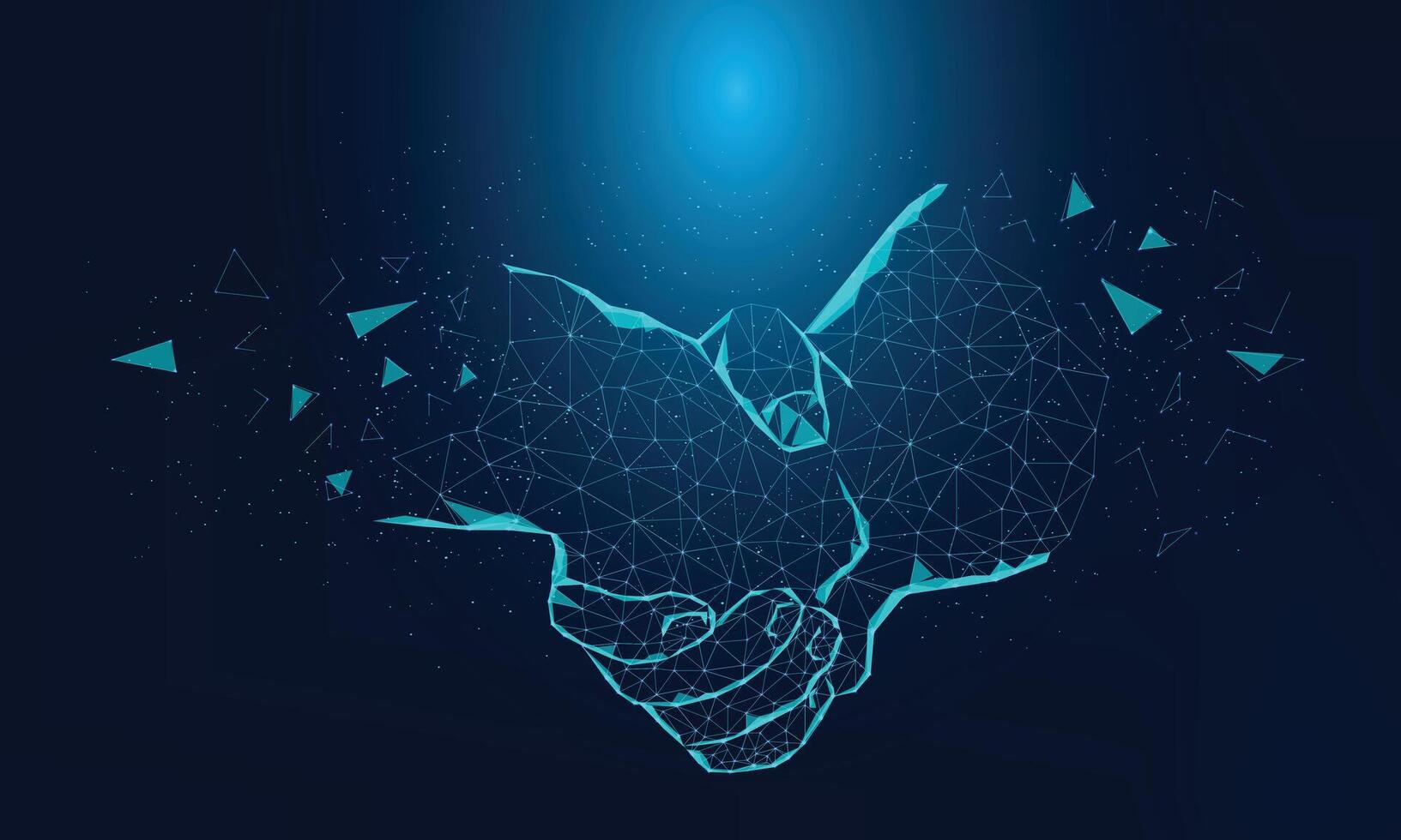 Symbolic Hands Connected by a Digital Network vector
