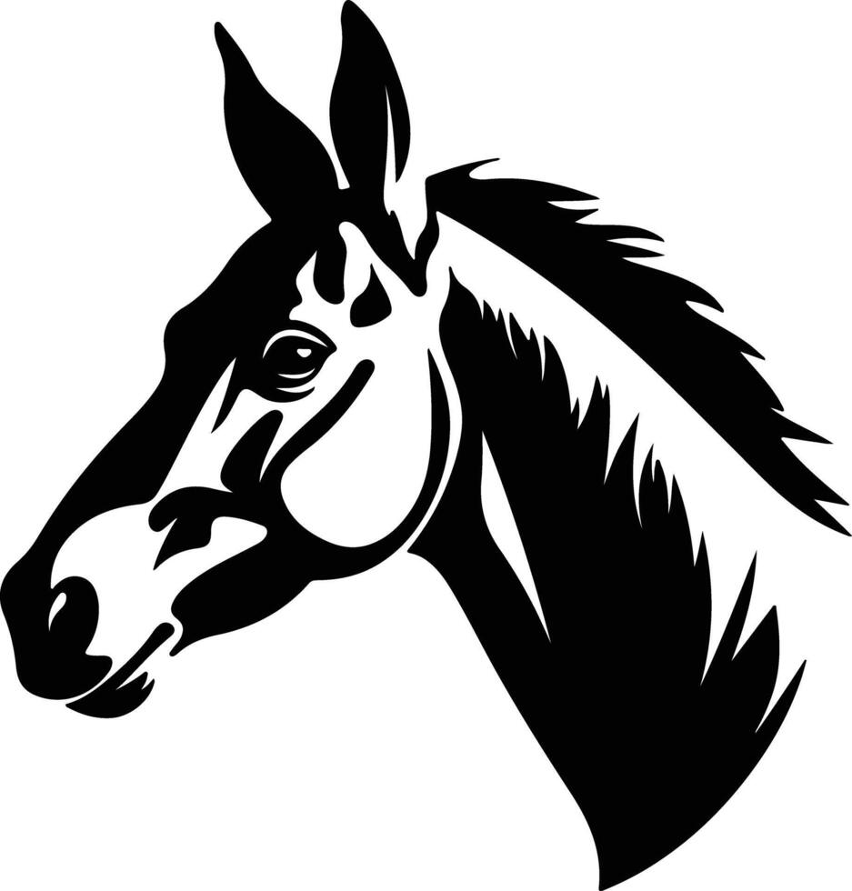 cuddly Black silhouette of onager head vector