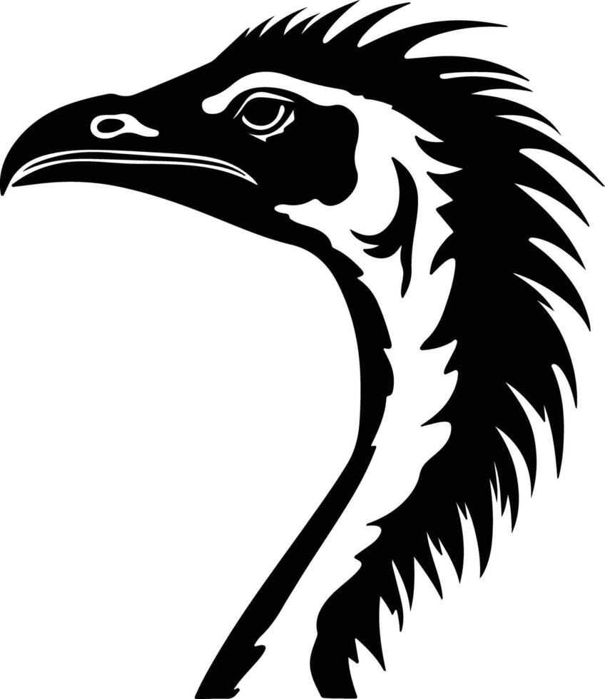 lovely Black silhouette of Oviraptor head vector