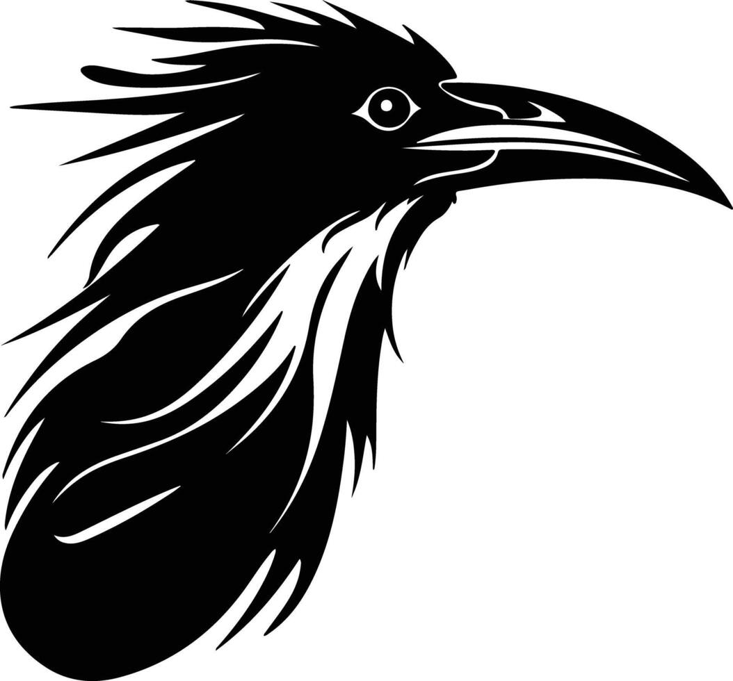 Black silhouette of oropendola head vector