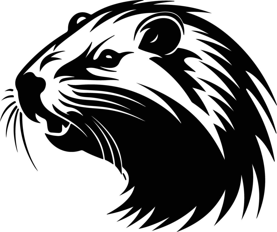 precious Black silhouette of nutria head vector