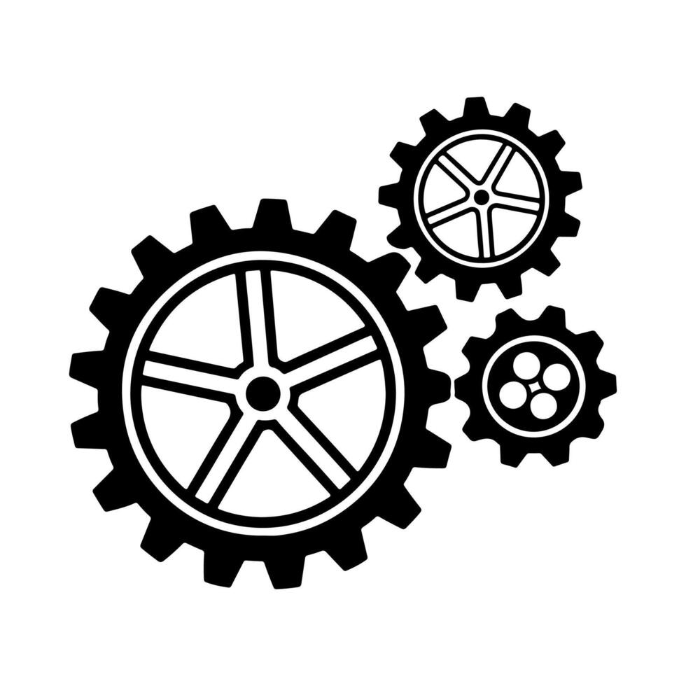 Gears icon set simple design on white background. vector