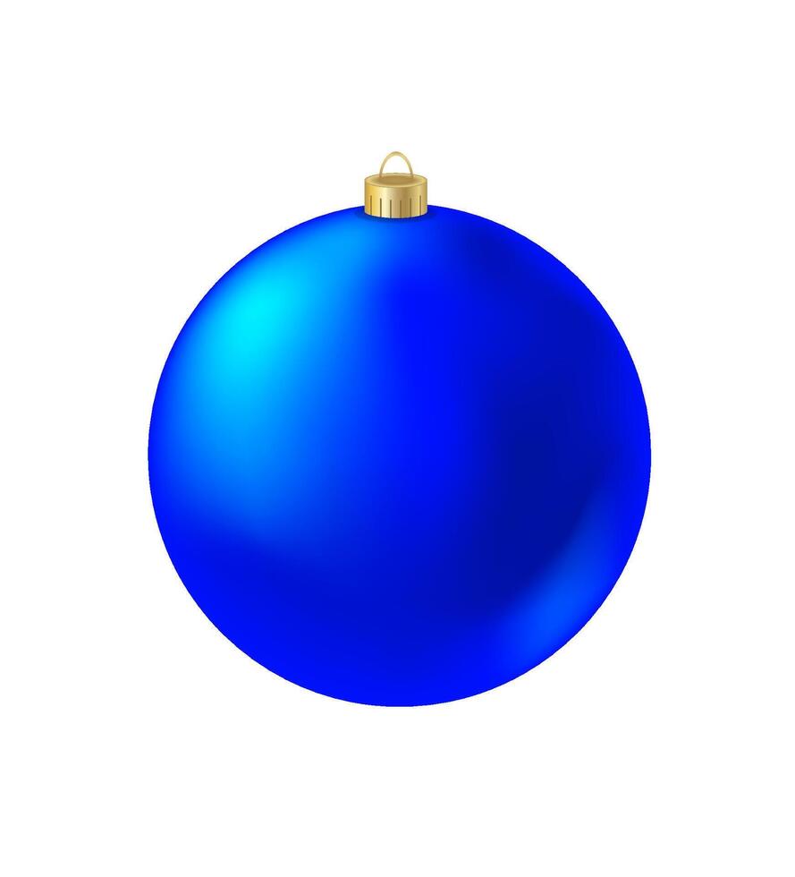 Blue colored new Year tree decoration. Christmas ball isolated. Holiday celebration design element. vector