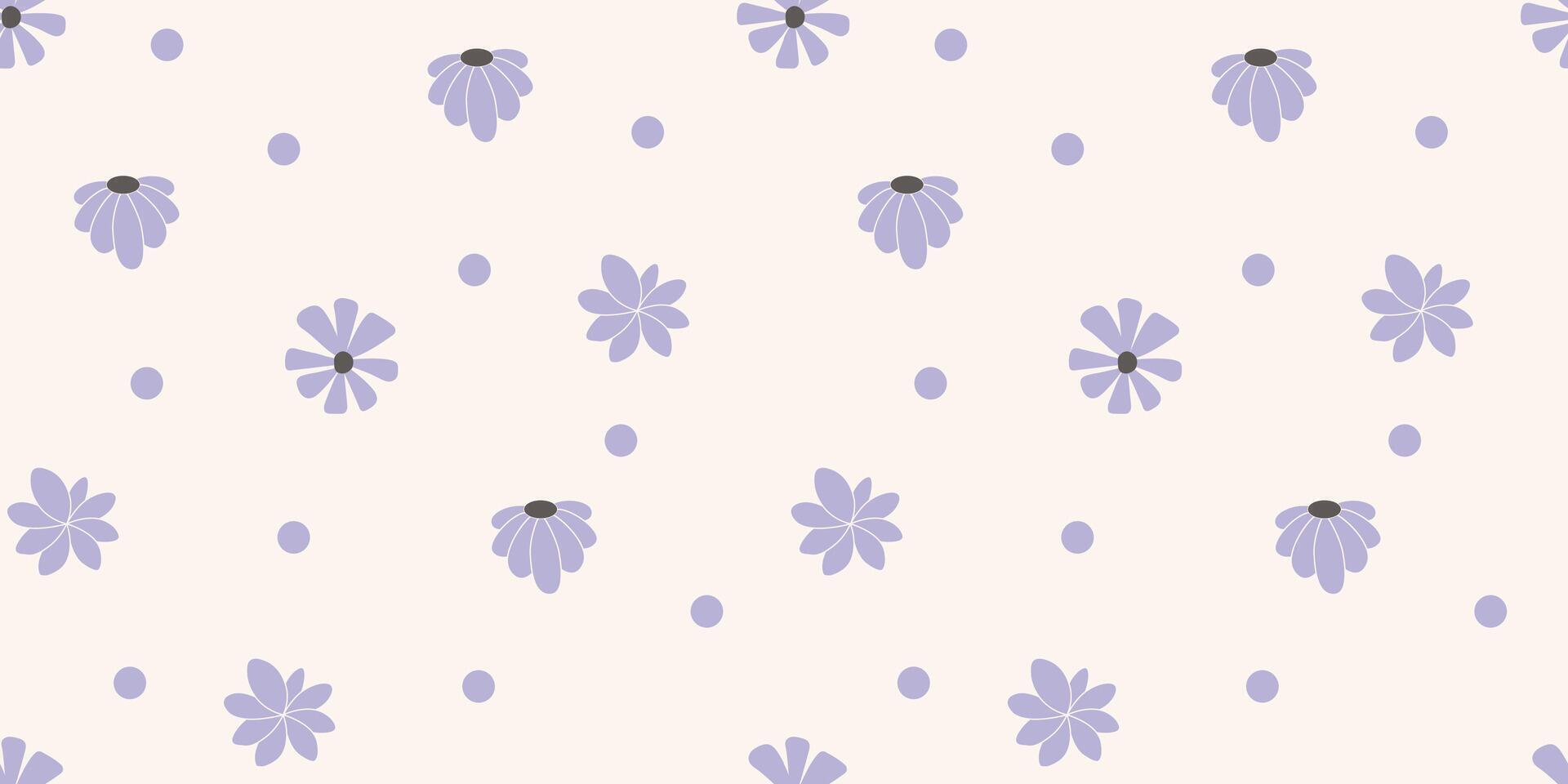 Seamless Pattern Cute Purple Flower Daisy vector