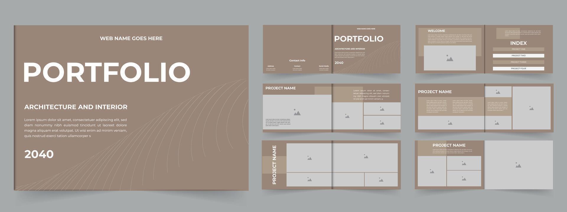Architecture portfolio interior portfolio or portfolio layout design vector