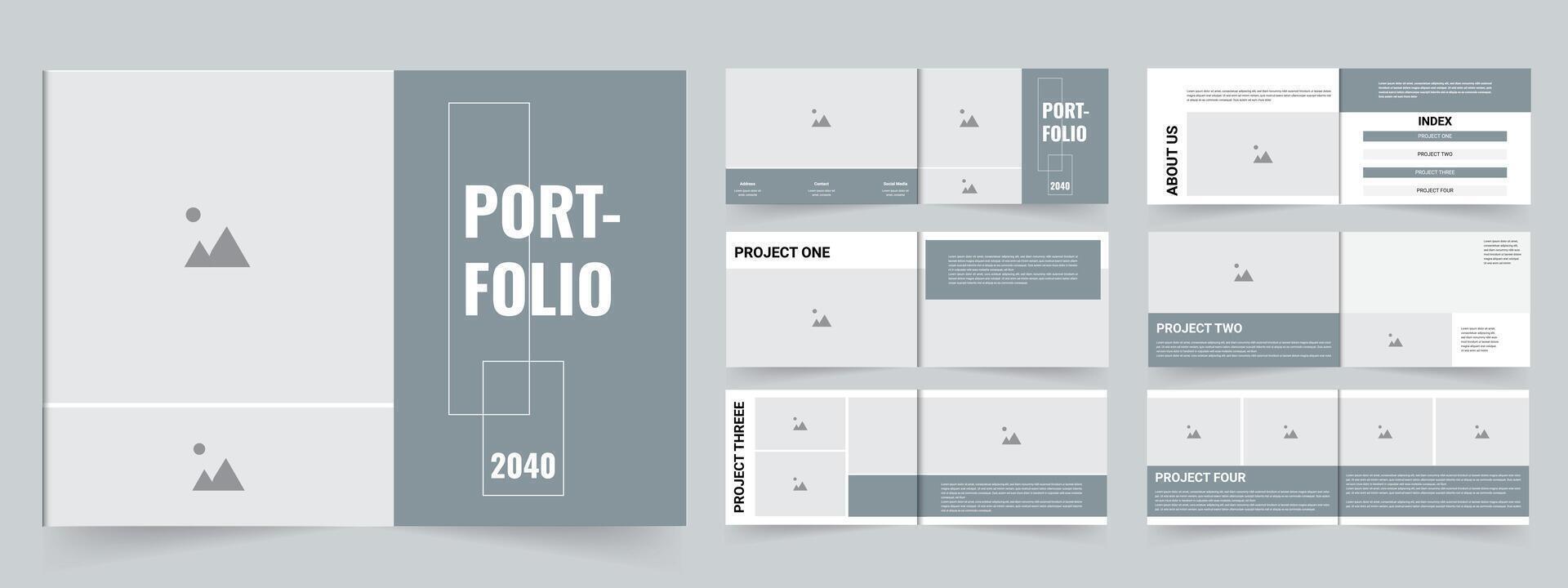 Architecture bbrochure design or landscape portfolio layout vector