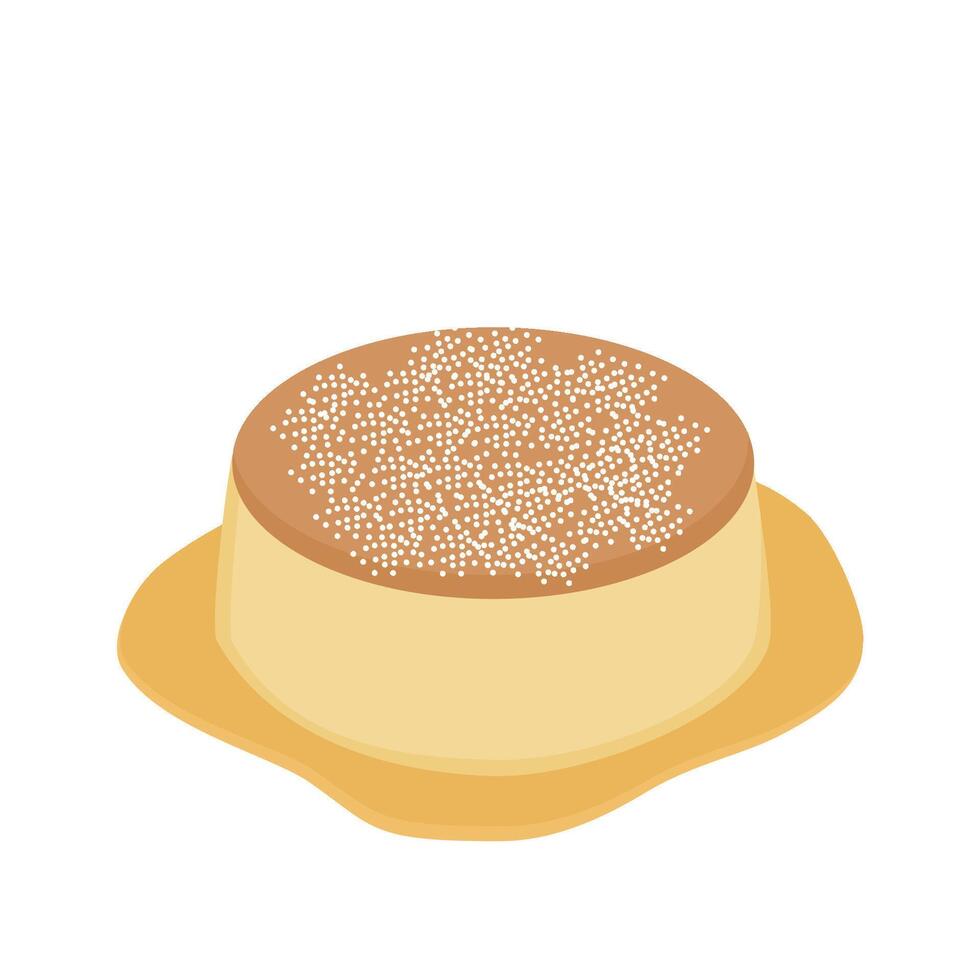 Illustration of soft pancakes sprinkled with sugar and honey jam vector