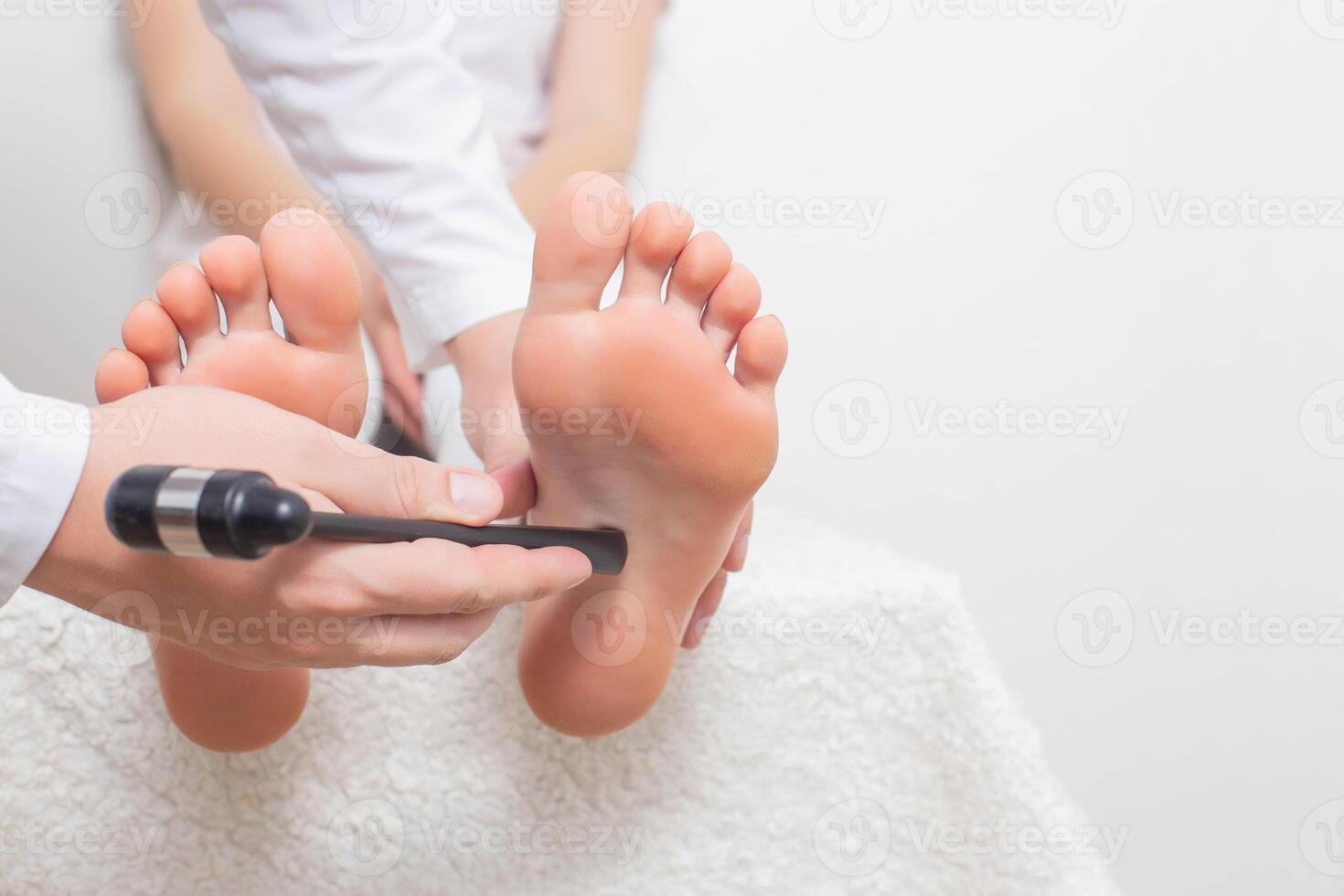 Checking the plantar reflex for diseases of the upper motor neuron. Neurological Disease Treatment, copy space, neuropathology photo