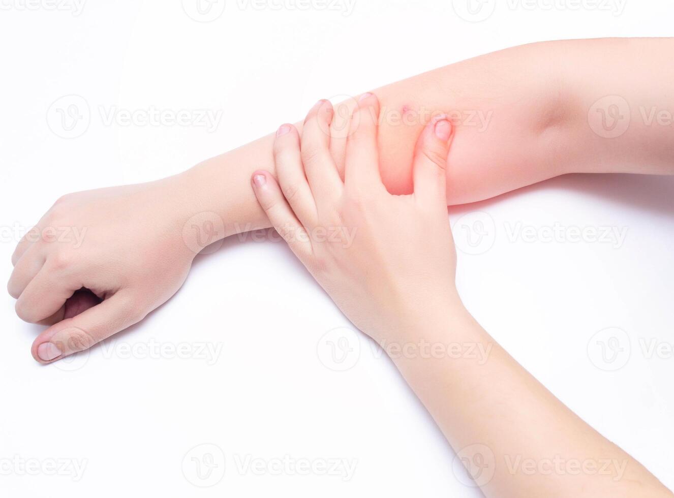 A big red pimple boil on a man s hand, acne treatment, white background, copy space, hygiene photo