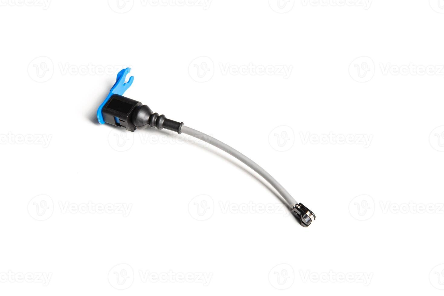 brake pad wear sensor on a white background, isolate. Close-up photo
