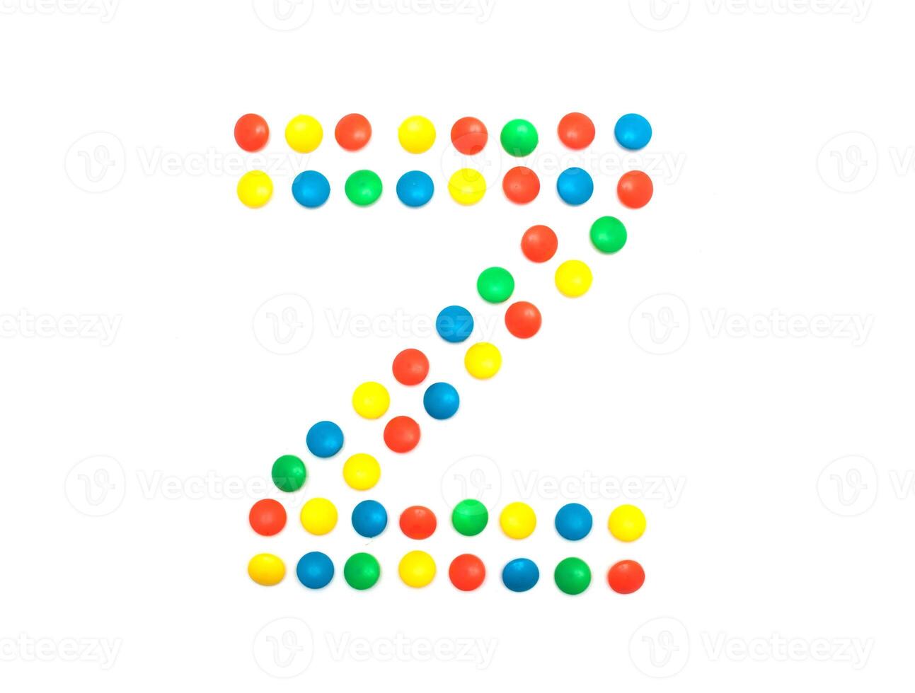 Multicolored alphabet from children's mosaic letter Z photo
