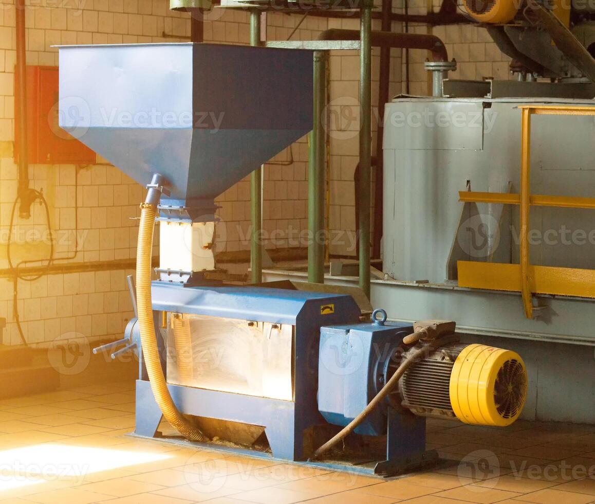 Workshop for the production and processing of oilseed rape, biofuel production, production of rapeseed oil, a working workshop with equipment, fuel, biodiesel photo