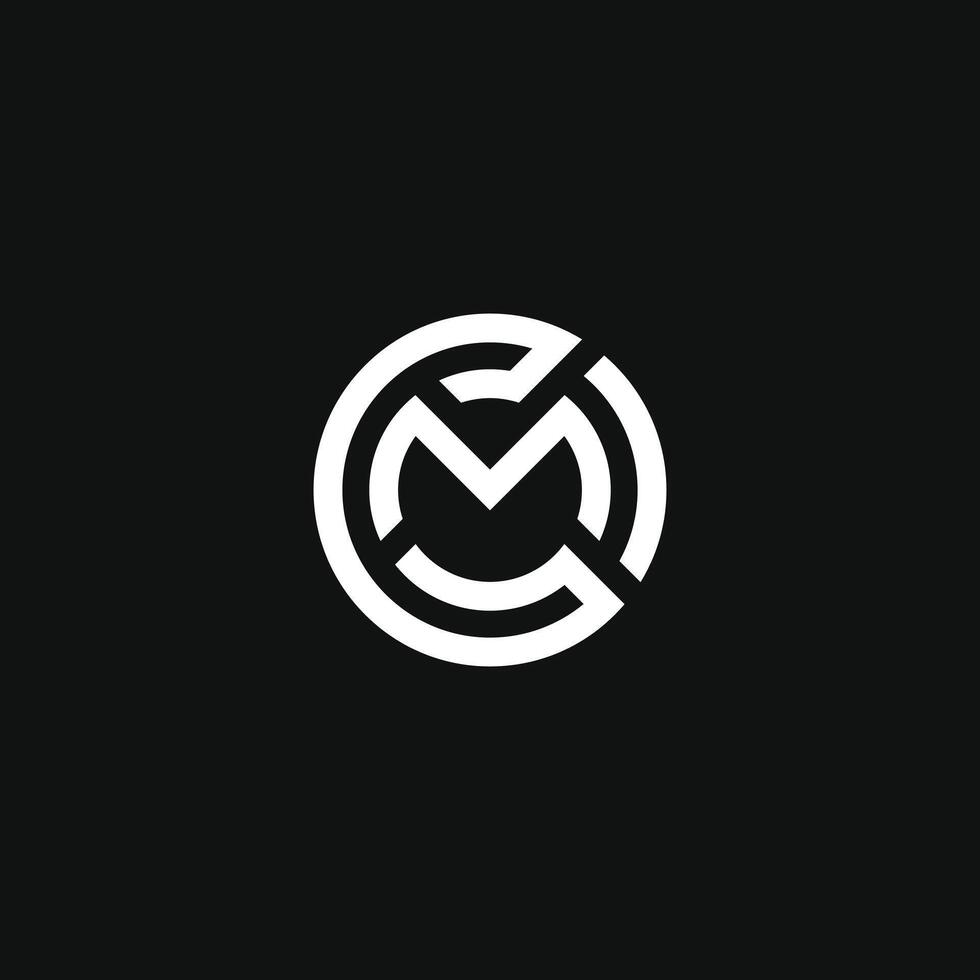 Abstract MC, CM Rounded Logo Monogram Letters. vector
