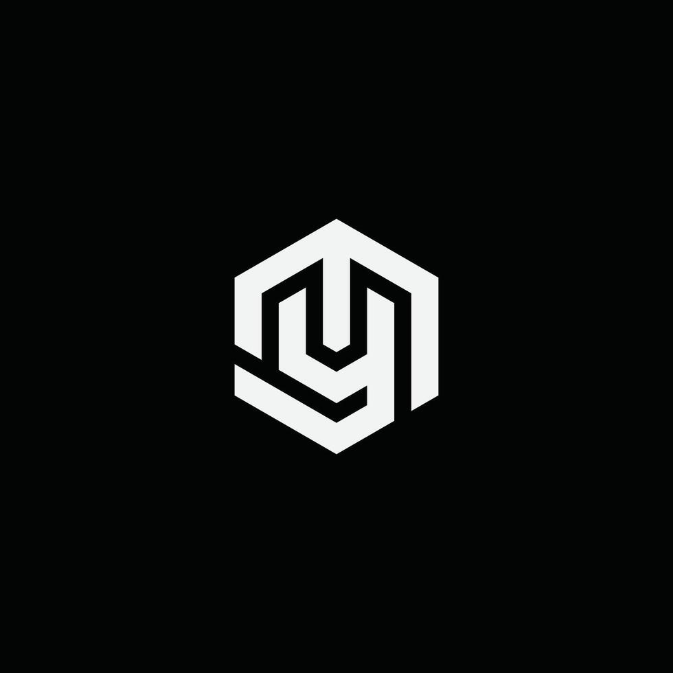 Abstract Letter MY Logo Design Template Graphic Branding Element. vector