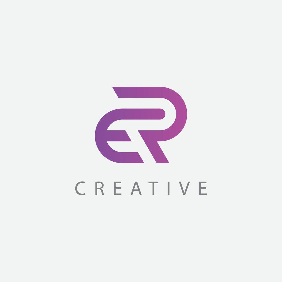 Alphabet ER initials modern monogram letter text logo design vector