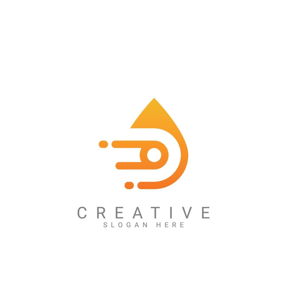 Abstract O letter Gas Oil Water Drop logo. Letter O water drop logo design concept. vector