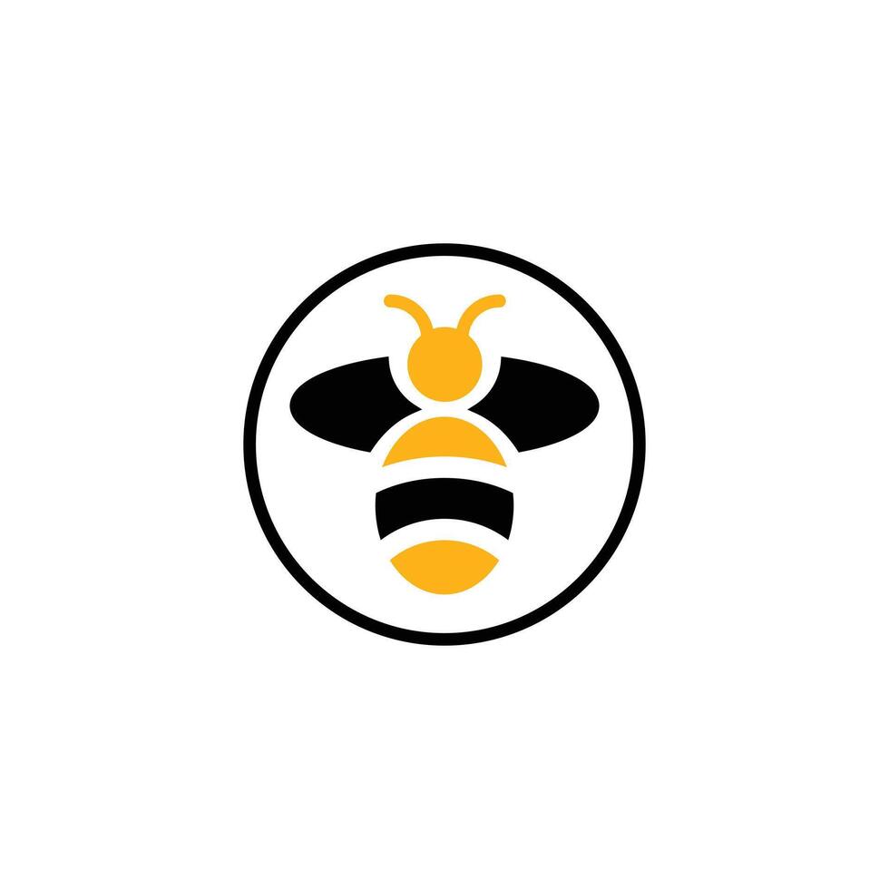 Abstract simple honey bee icon or logo design. vector