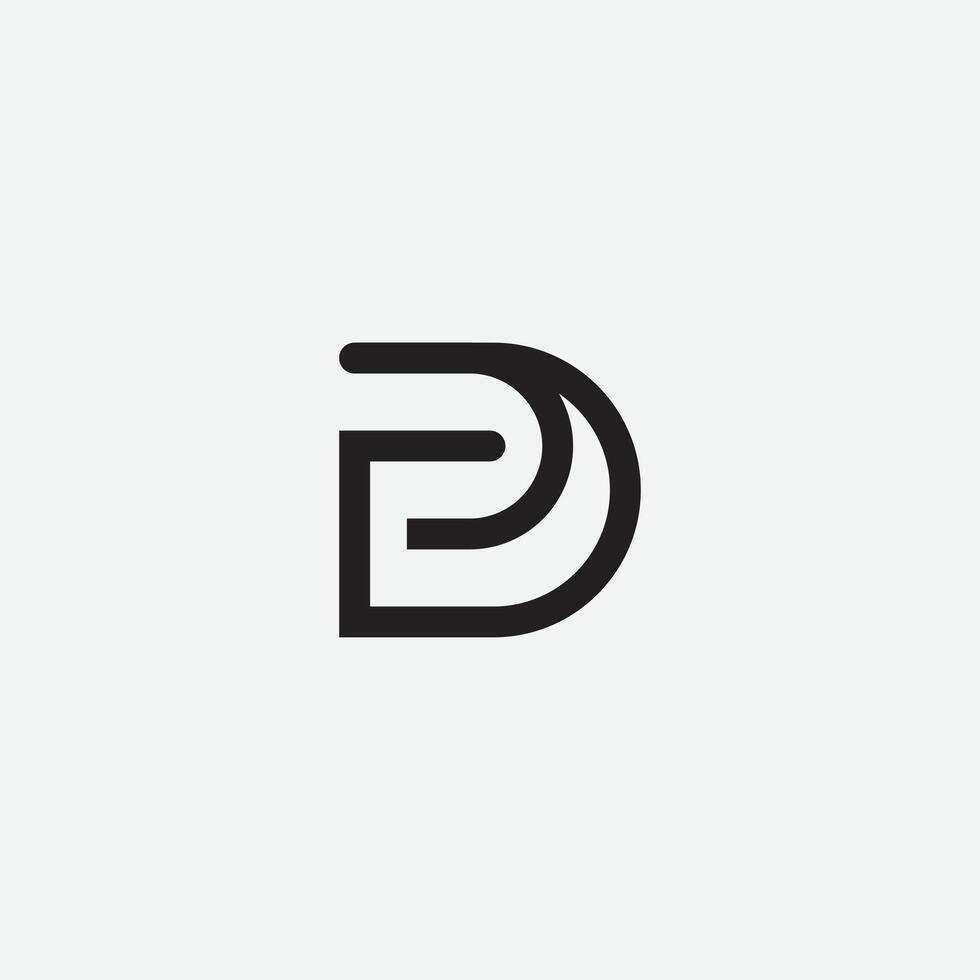 abstract modern PD DP initial based letter icon logo. vector