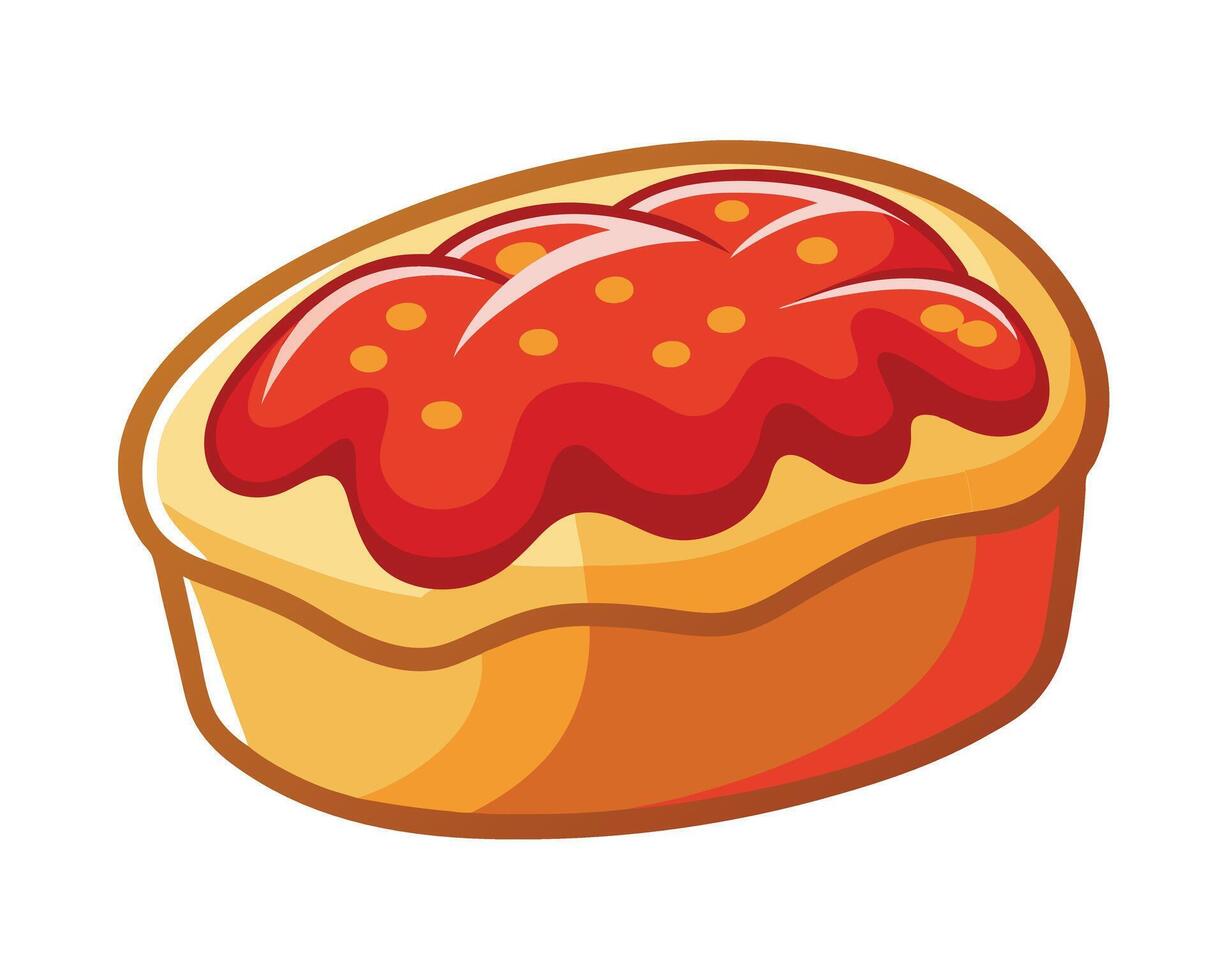 Sweet Jelly Spread on Fresh Bread with White Background vector