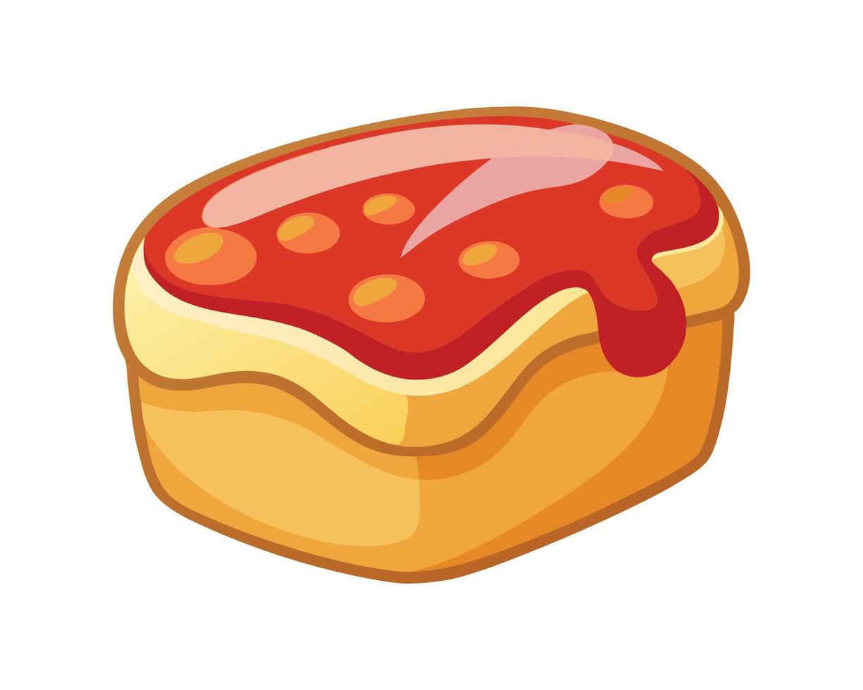 Homemade Bread with Sweet Jelly Spread on White Backdrop vector