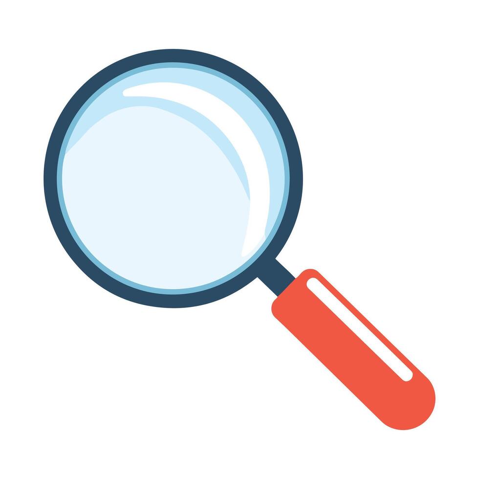 Magnifying Glass Icon Illustration. Professionally designed zoom tool symbol isolated on a white background. Ideal for search, inspection, or research-themed designs. vector