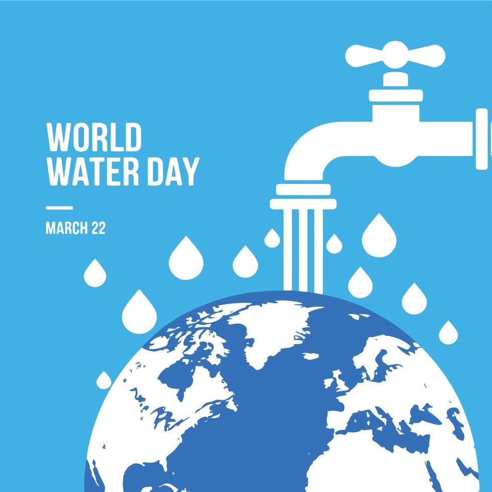 World Water Day greeting. Perfect for raising awareness about water conservation and promoting save-the-water events. Ideal for banners, posters, and environmental campaigns. vector