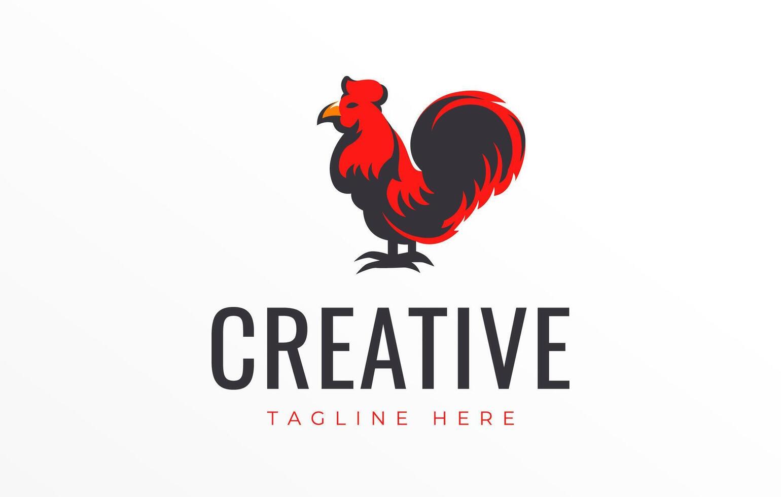 Red Rooster Farm Logo Design Template vector